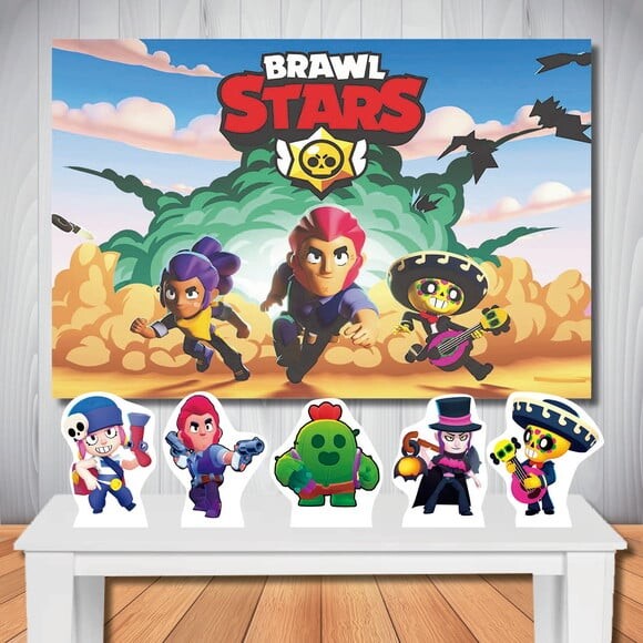 Kit Aniversário Festa Mega Painel + Display Braw Star