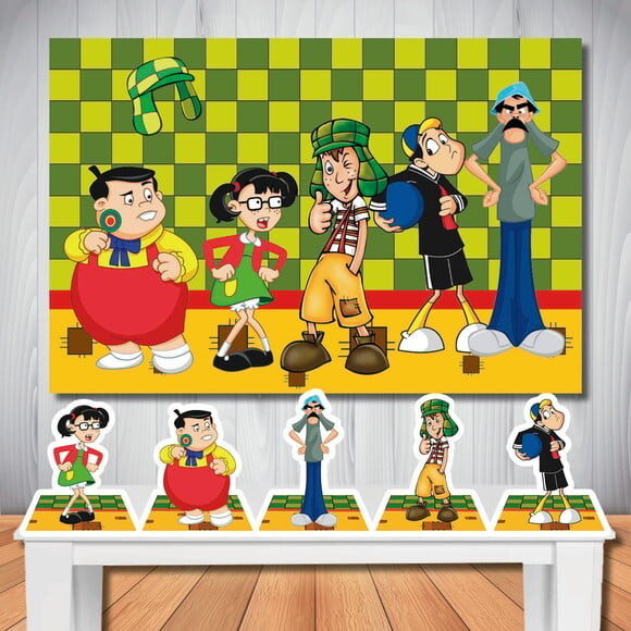 Kit Aniversário Festa Mega Painel + Display de Mesa Chaves