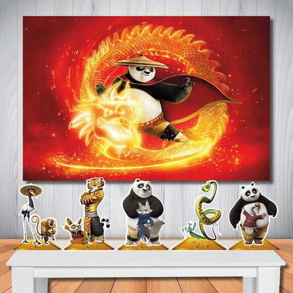 Kit Aniversário Festa Mega Painel + Display Kung Fu Panda 4