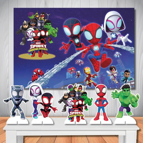 Kit Aniversário Festa Mega Painel 1,5x1,0m + Display Spidey