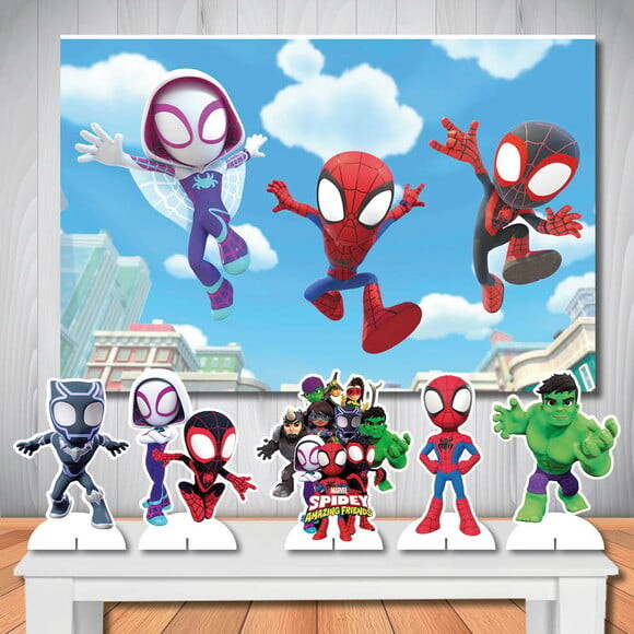 Kit Aniversário Festa Mega Painel 1,5x1,0m + Display Spidey