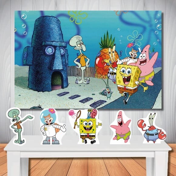 Kit Aniversário Festa Top Painel + Display Bob Esponja