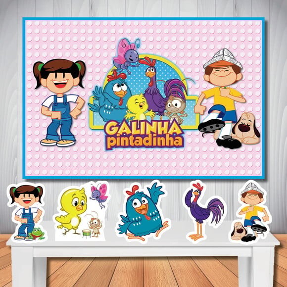 Kit Aniversário Festa Top Painel + Display Galinha Pintadinh