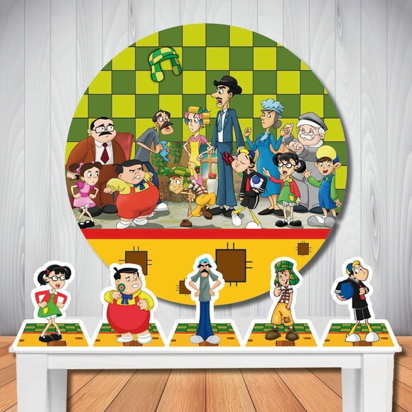Kit Cenário Chaves Painel Redondo e Display de Mesa