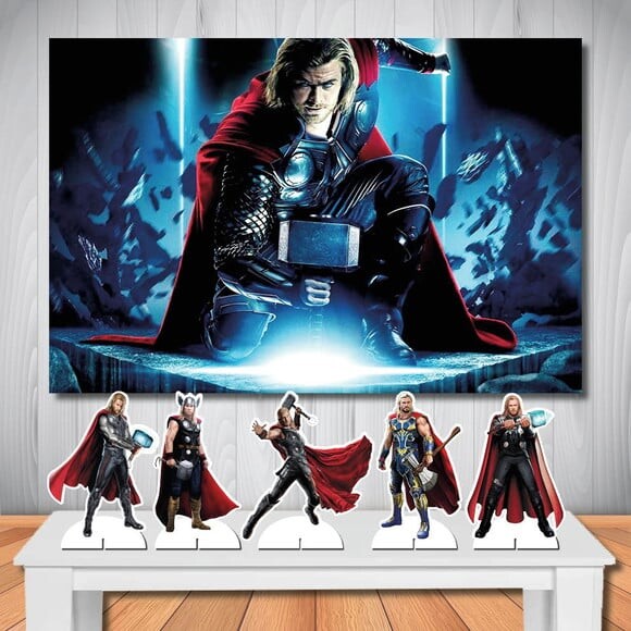 Kit Cenário de Festa Painel de Aniversário Mega Thor