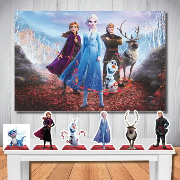 Kit Cenário Frozen 2 Painel de Festa e Totem de Mesa