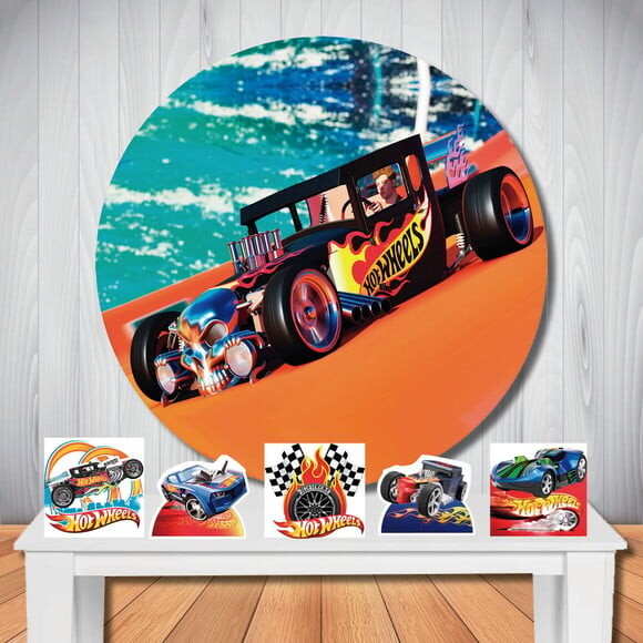 Kit Cenário Hot Wheels Painel Redondo e Display de Mesa