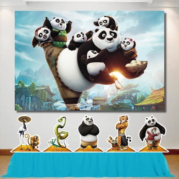 Kit Cenário Kung Fu Panda Display de Mesa e Painel de Festa