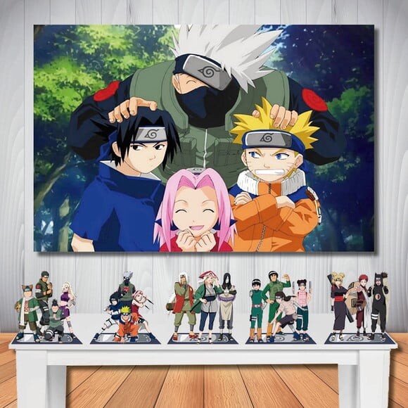 Kit Cenário Naruto Painel Infantil e Display de Mesa