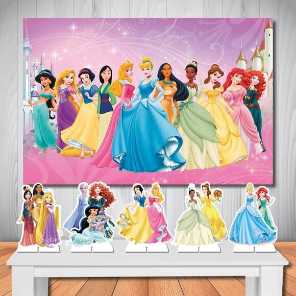 Kit Cenário Painel de Festa Top e Display as Princesas