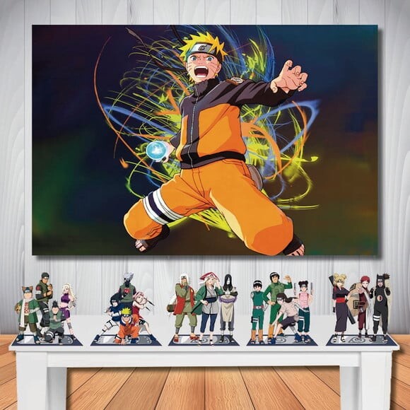 Kit Decoração Aniversário Mega Painel + Display Naruto