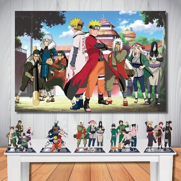 Kit Decoração Aniversário Mega Painel + Display Naruto