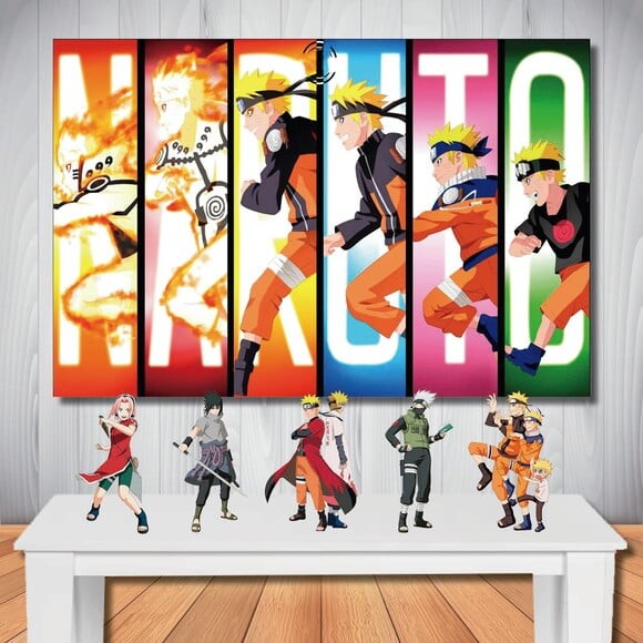 Kit Decoração Naruto Painel de Aniversário e Display de Mesa