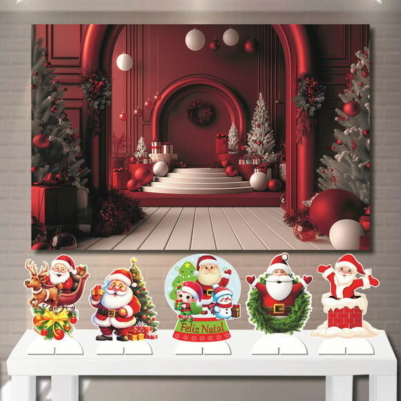 Kit Display de Mesa mdf e Painel Cenário Top Natal