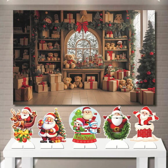 Kit Display de Mesa mdf e Painel Cenário Top Natal