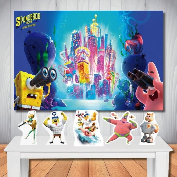 Kit Festa Bob Esponja o Filme Painel Cenário e Display