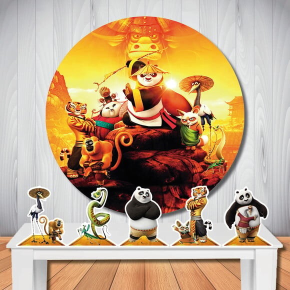 Kit Festa Kung Fu Panda Totem de Mesa e Painel Redondo