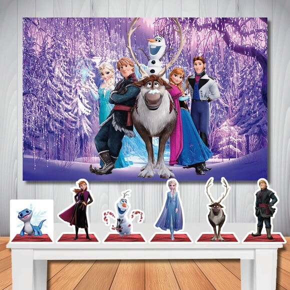 Kit Frozen 2 Painel de Aniversário 1,5x1,0 e Display de Mesa