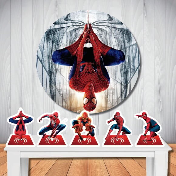 Kit Homem Aranha Painel Redondo e Display de Mesa