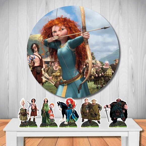Kit Painel Redondo de Festa e Display de Mesa Valente