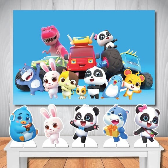 Painel de Aniversário Mega 1,5x1,0m e Kit Display Babybus