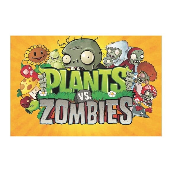 Painel de Aniversário Plantas x Zumbis - 1,50x1,00m