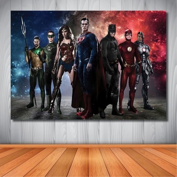 Painel Liga da Justiça Filme- 1,50x1,00m