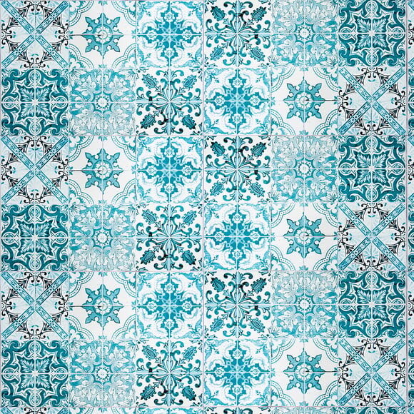 Papel de Parede Azulejo Azul Diverso