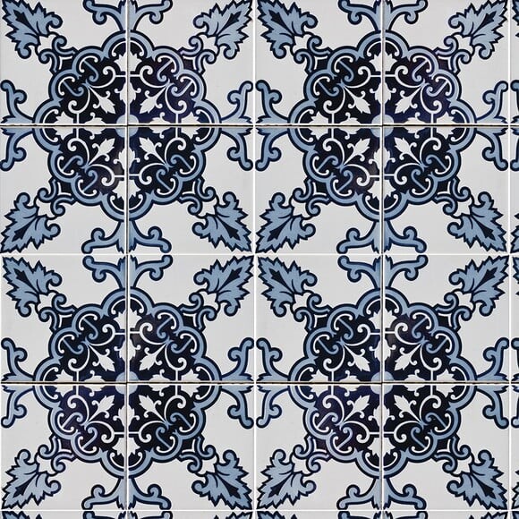 Papel de Parede Azulejo Azul Diverso