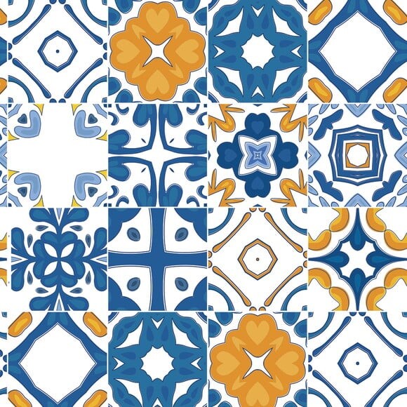 Papel de Parede Azulejo Mix Português