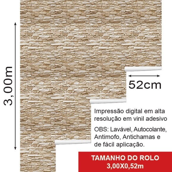 Papel de Parede Canjiquinha Marfim Marrom - 3d