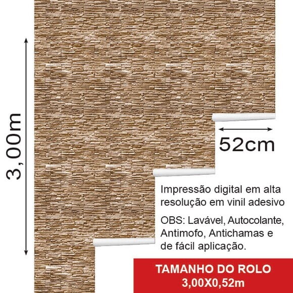 Papel de Parede Canjiquinha Marrom Marfim - 3d
