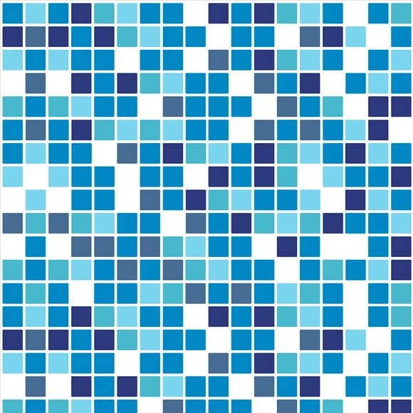 Papel de Parede Pastilha Azul e Branco