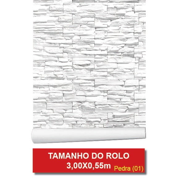 Papel de Parede Pedra Canjiquinha Marfim - 3d