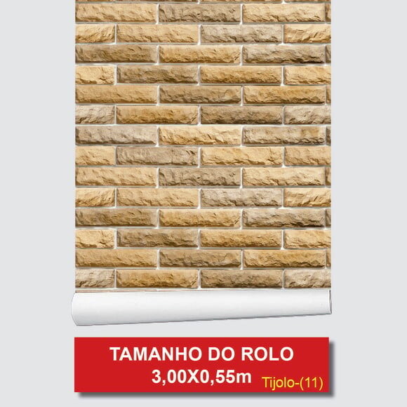 Papel de Parede Tijolos Amarelo e Cinza 3d