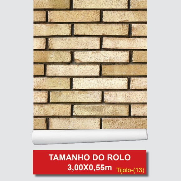 Papel de Parede Tijolos Ceramico Ocre 3d