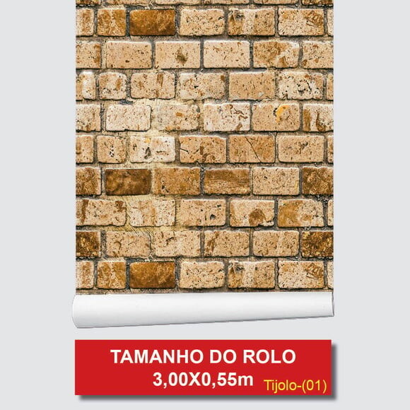 Papel de Parede Tijolos Envelhecidos Canelado