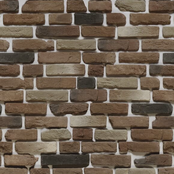 Papel de Parede Tijolos Marrom e Cinza Misto - 3d