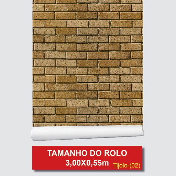 Papel de Parede Tijolos Marrom Canelado