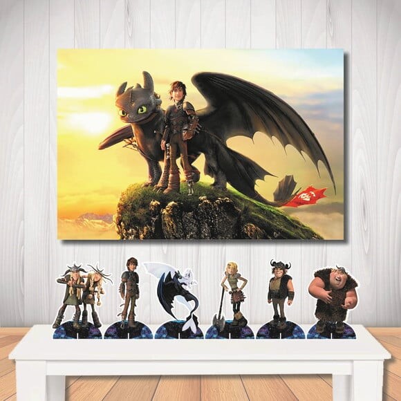 Kit Aniversário Top Painel + Display Como Treinar Seu Dragão