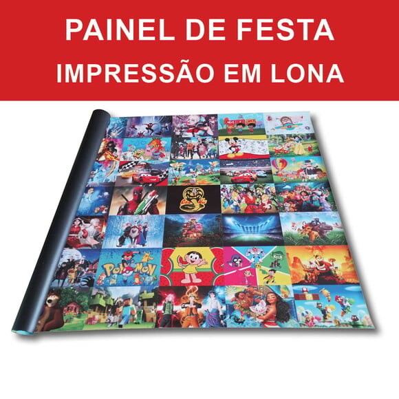 Kit Cenário Festa Mundo Bita - Painel em Lona e 5 Displays