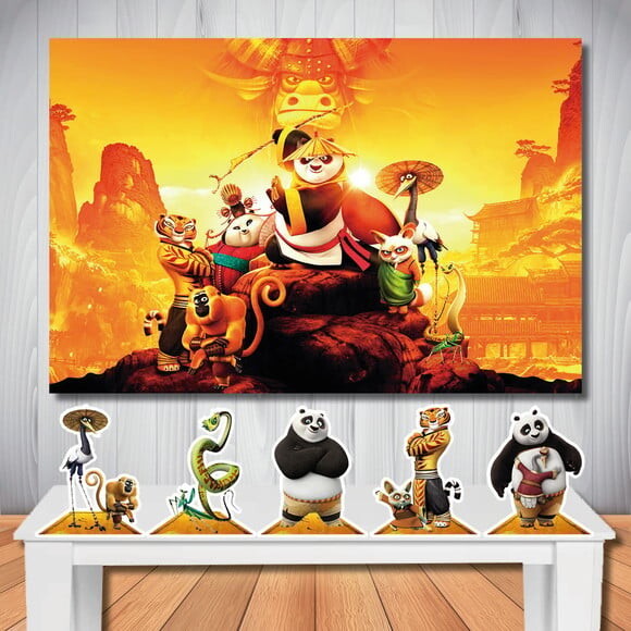 Kit Cenário Kung Fu Panda Display de Mesa e Painel de Festa