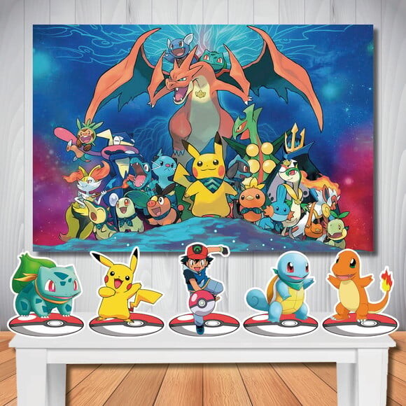 Kit Cenário Pokémon Painel Infatil e Display de Mesa