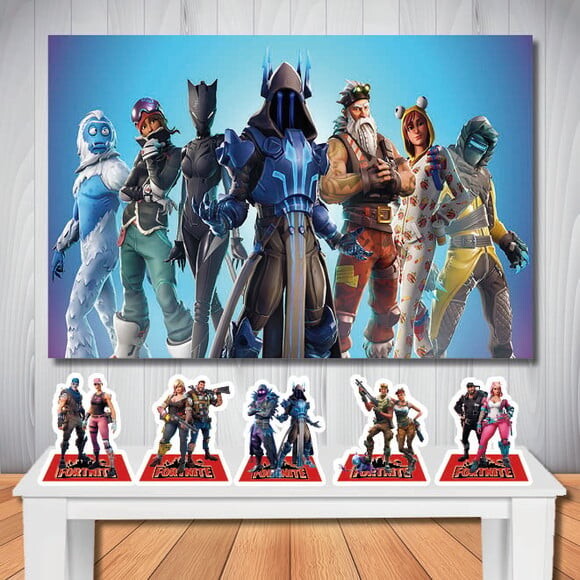 Kit Decoração Fortnite Painel de Aniversário e Display