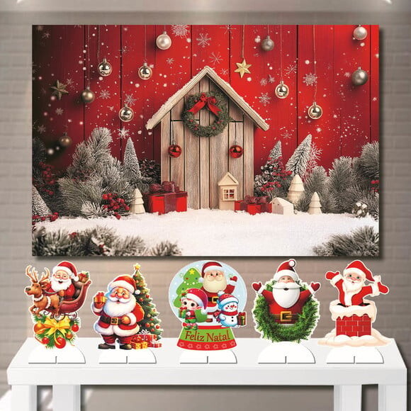 Kit Display mdf e Painel Top Decorativo Cenário Natal