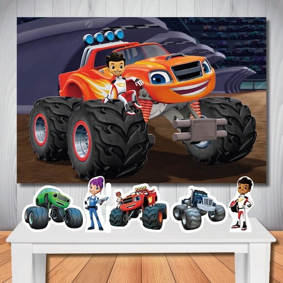 Kit Festa Blaze And The Monster Painel Infantil e Display