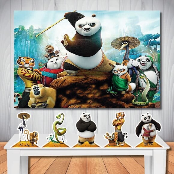 Kit Festa Kung Fu Panda Totem de Mesa e Painel 1,50x1,00m