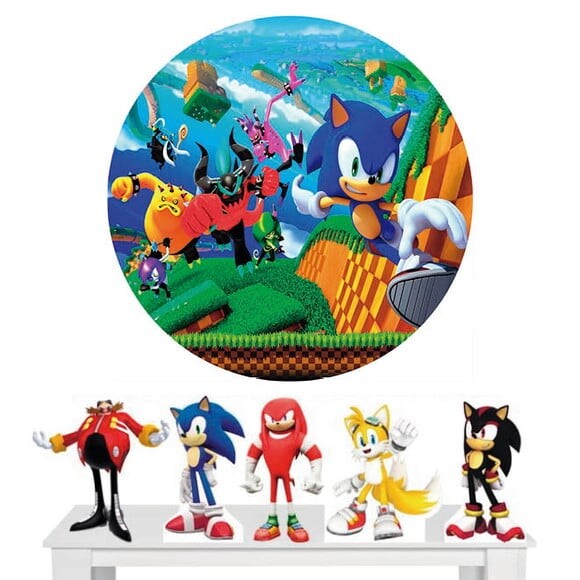 Kit Festa Painel Circular e Totem Carros - 1,50x1,50m