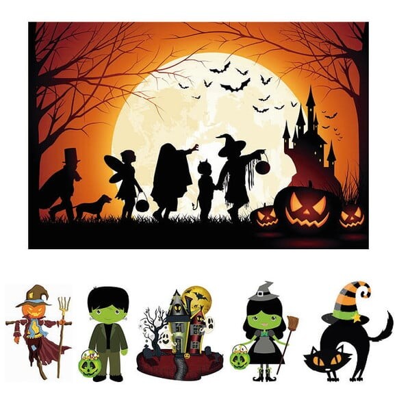Kit Festa Painel e Display Halloween - 1,50x1,00m