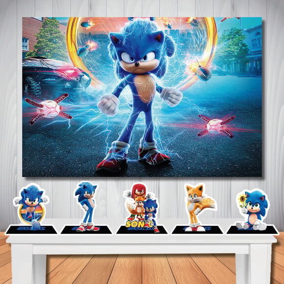 Kit Festa Painel e Display Sonic Filme - 1,50x1,00m